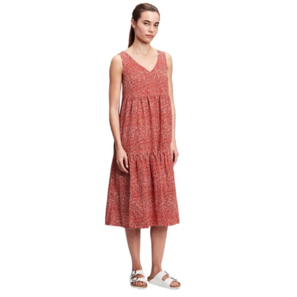 V-Neck Tiered Midi Dress | GAP - Picture 1 of 4